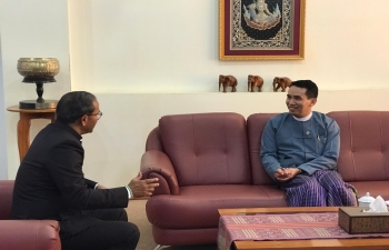 Consul General Nandan Singh Bhaisora paid a farewell courtesy call on H. E. U Min Thein, DG   (Protocol), Ministry of Foreign Affairs, GoM in Nay Pyi Taw and thanked for the support to the Consulate.